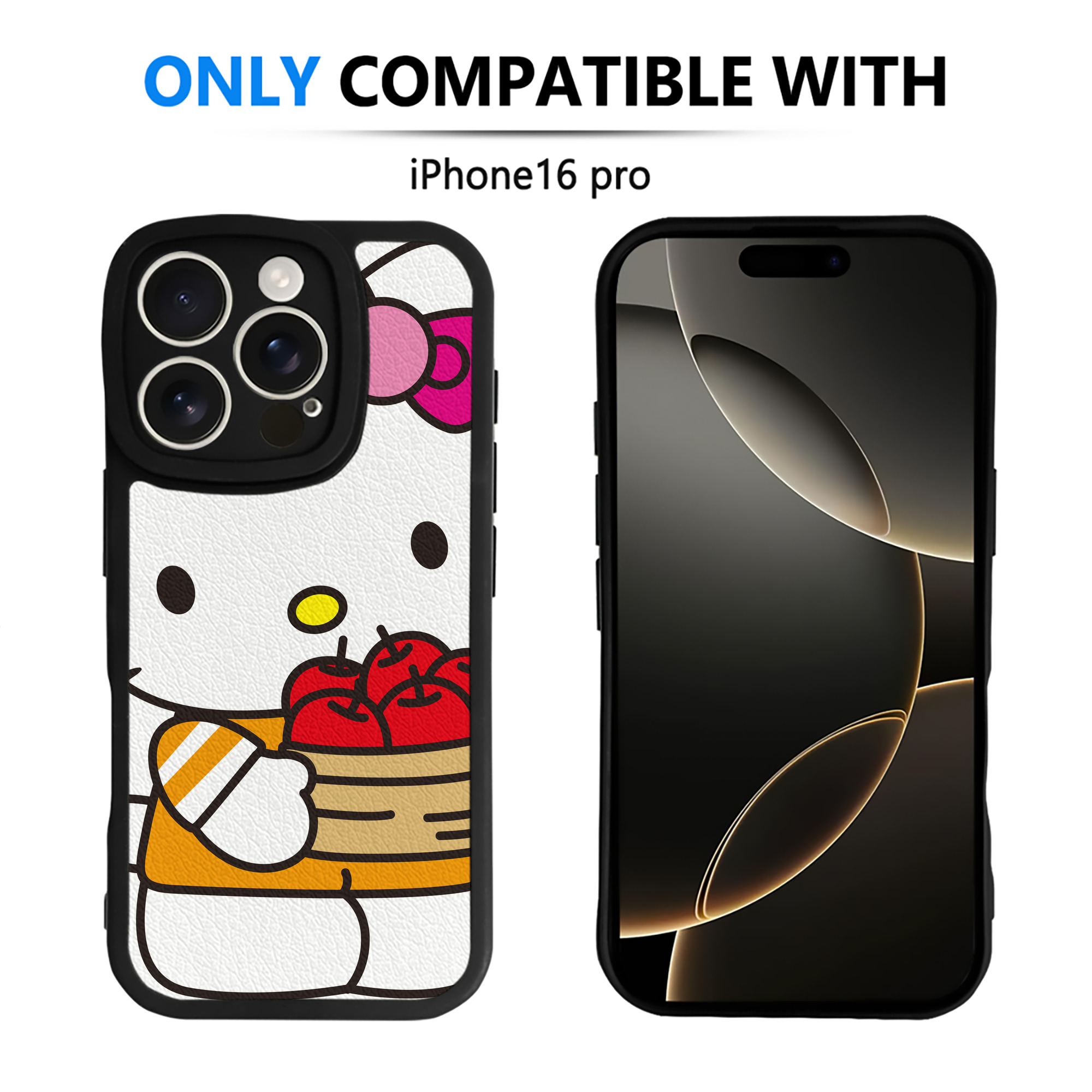 （画像用） Hello Kitty ハローキティ 【iPhone 16シリーズ対応】シリコンスマホケース（レザー調） 材質：シリコン